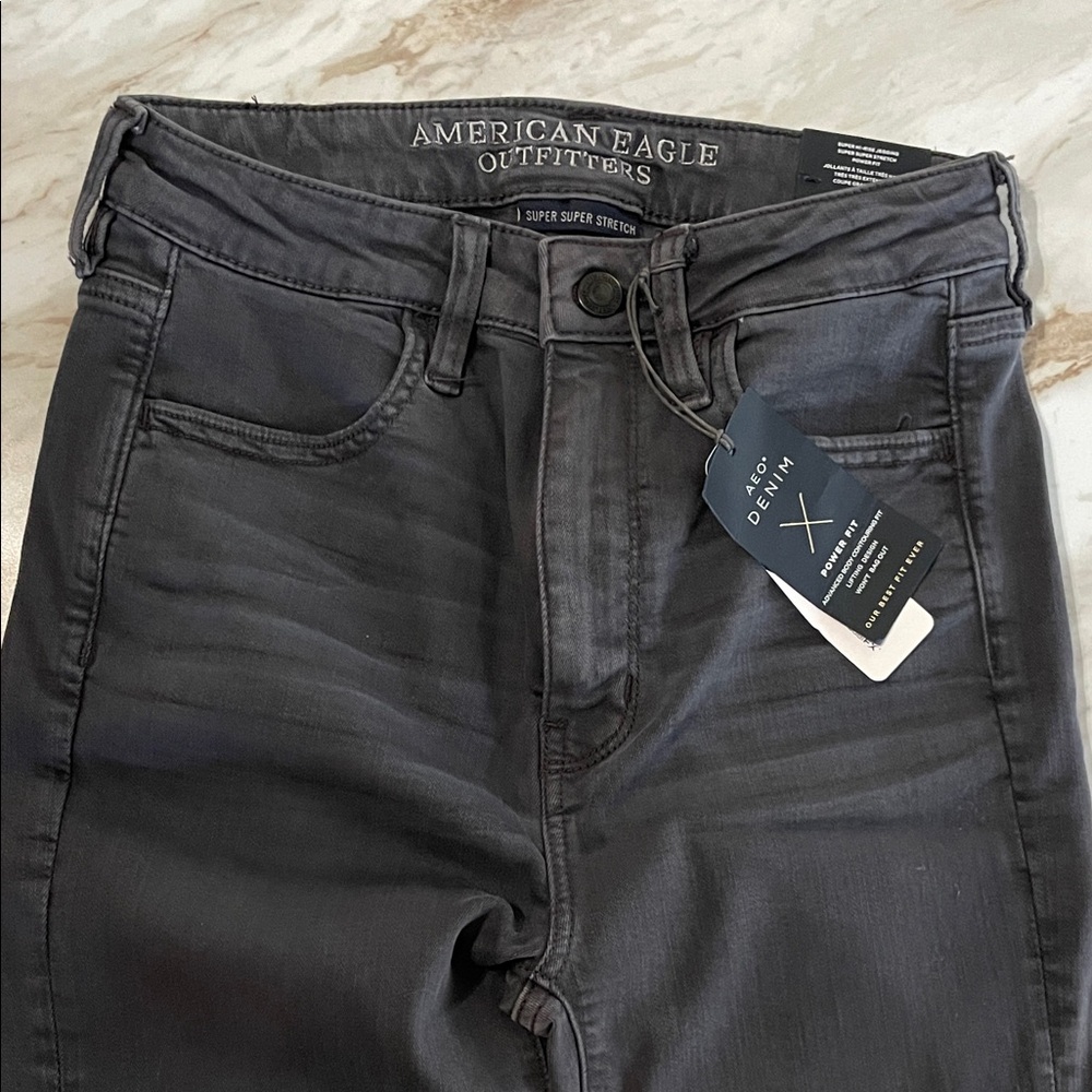 American Eagle Gray/Black Super Stretch Denim